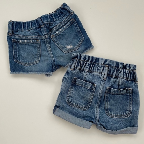 Baby GAP LOT OF 2 Denim Shorts, Ruffle Mom Distressed Stride Shorts Size 3 and 4 - Picture 2 of 8